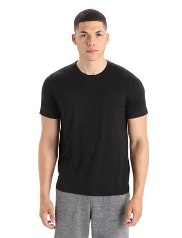 Pánské Tričko Icebreaker Merino Tech Lite II Krátké Sleeve Tee Černé | CZ 1778YXFU